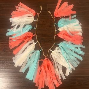 HL Tassel Garland ~ Teal, Coral, & White